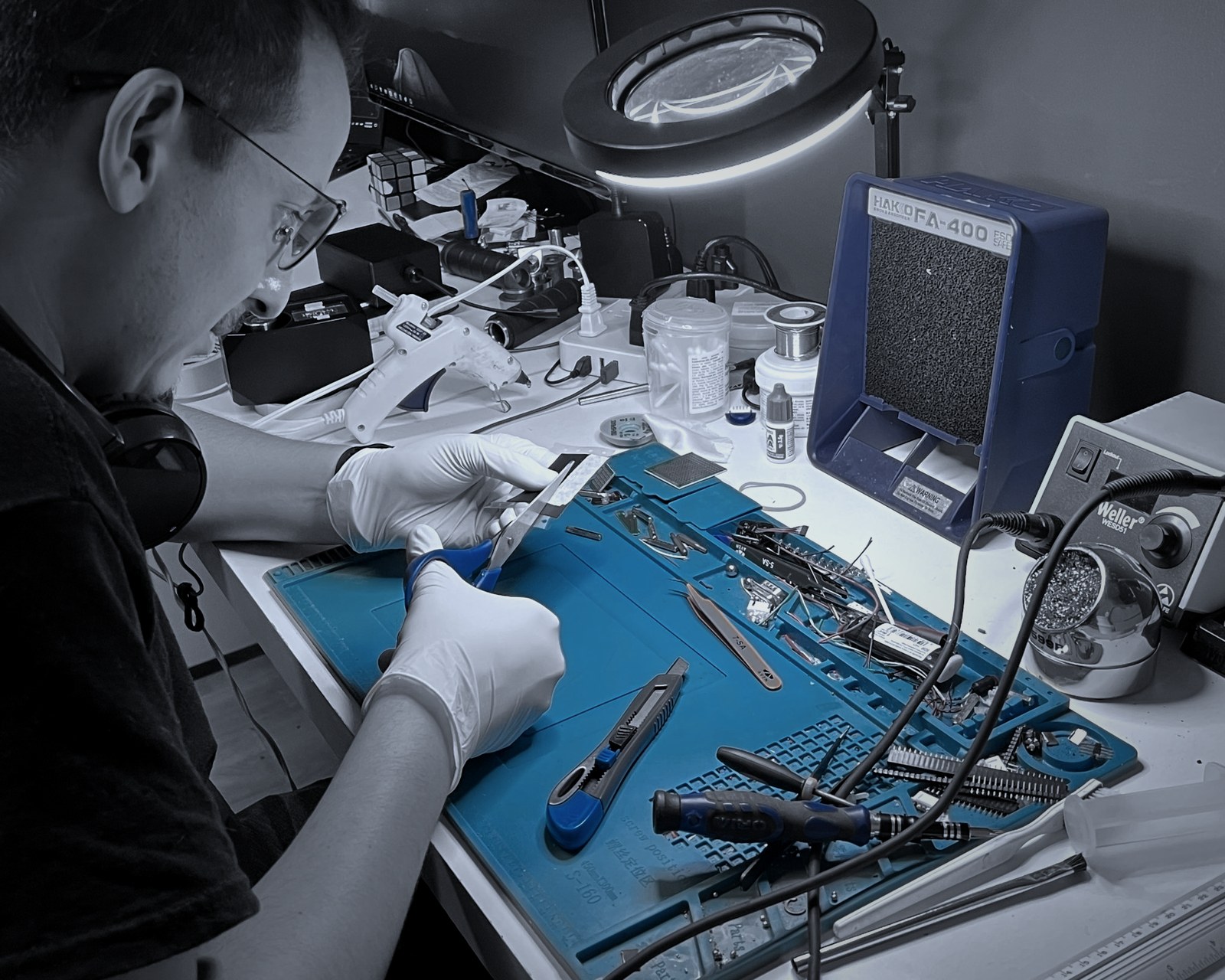 A LINKA engineer testing a device at our Mexico City lab.